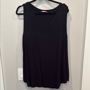 Black Tank Top with Scoop Neckline